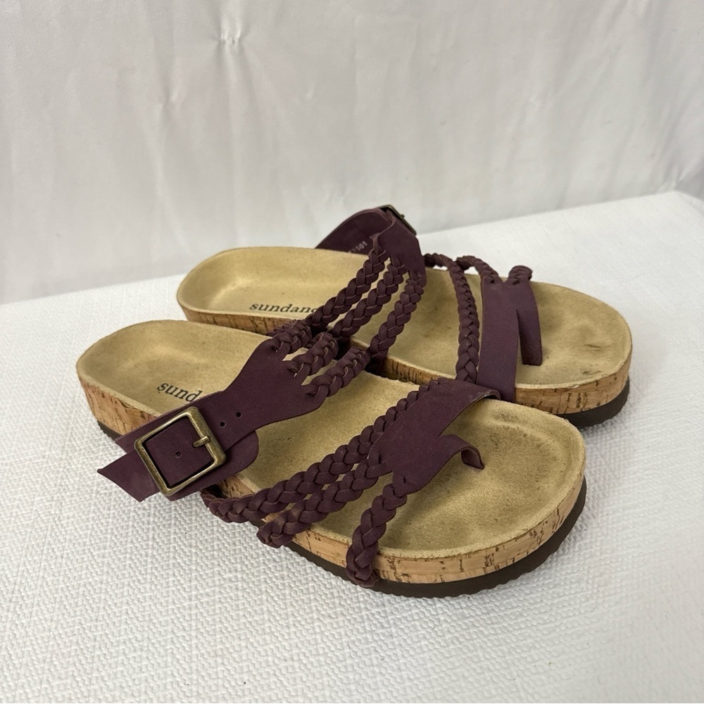 Sundance Helena Purple Braided Sandals Womens Size 6